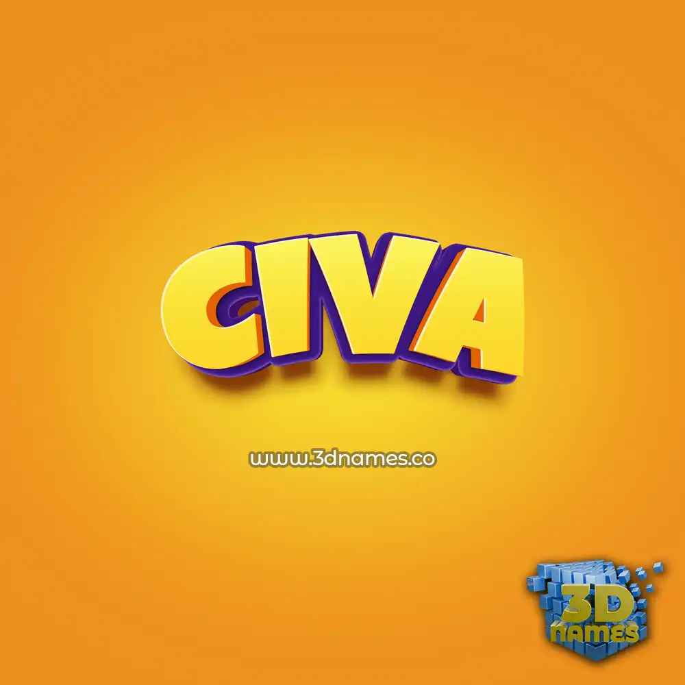 civa in Orange Toon style - 3D name wallpaper