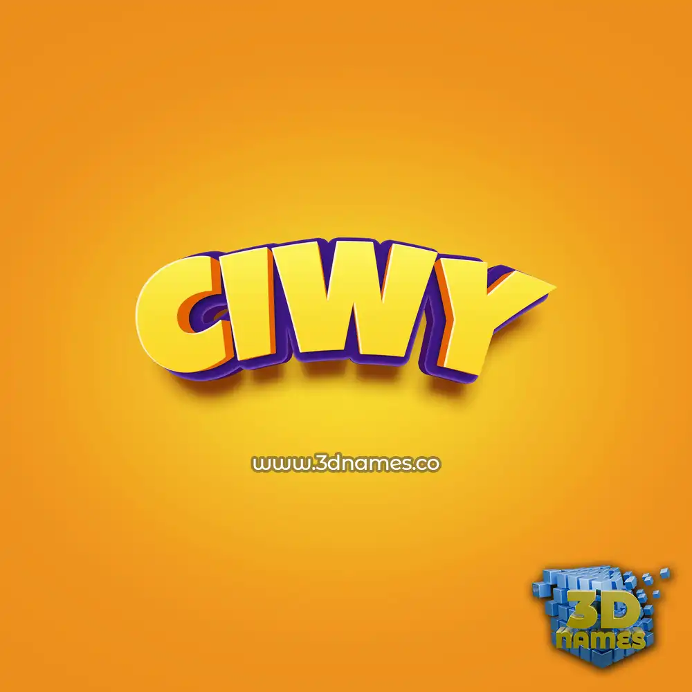 ciwy in Orange Toon style - 3D name wallpaper