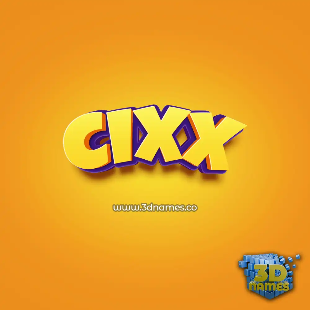 cixx in Orange Toon style - 3D name wallpaper
