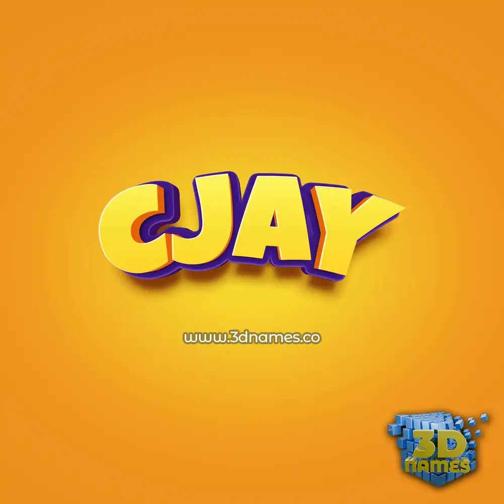 cjay in Orange Toon style - 3D name wallpaper
