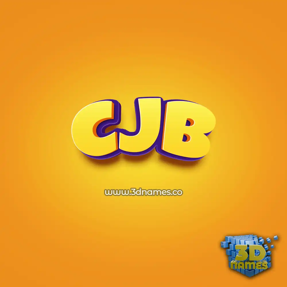 cjb in Orange Toon style - 3D name wallpaper