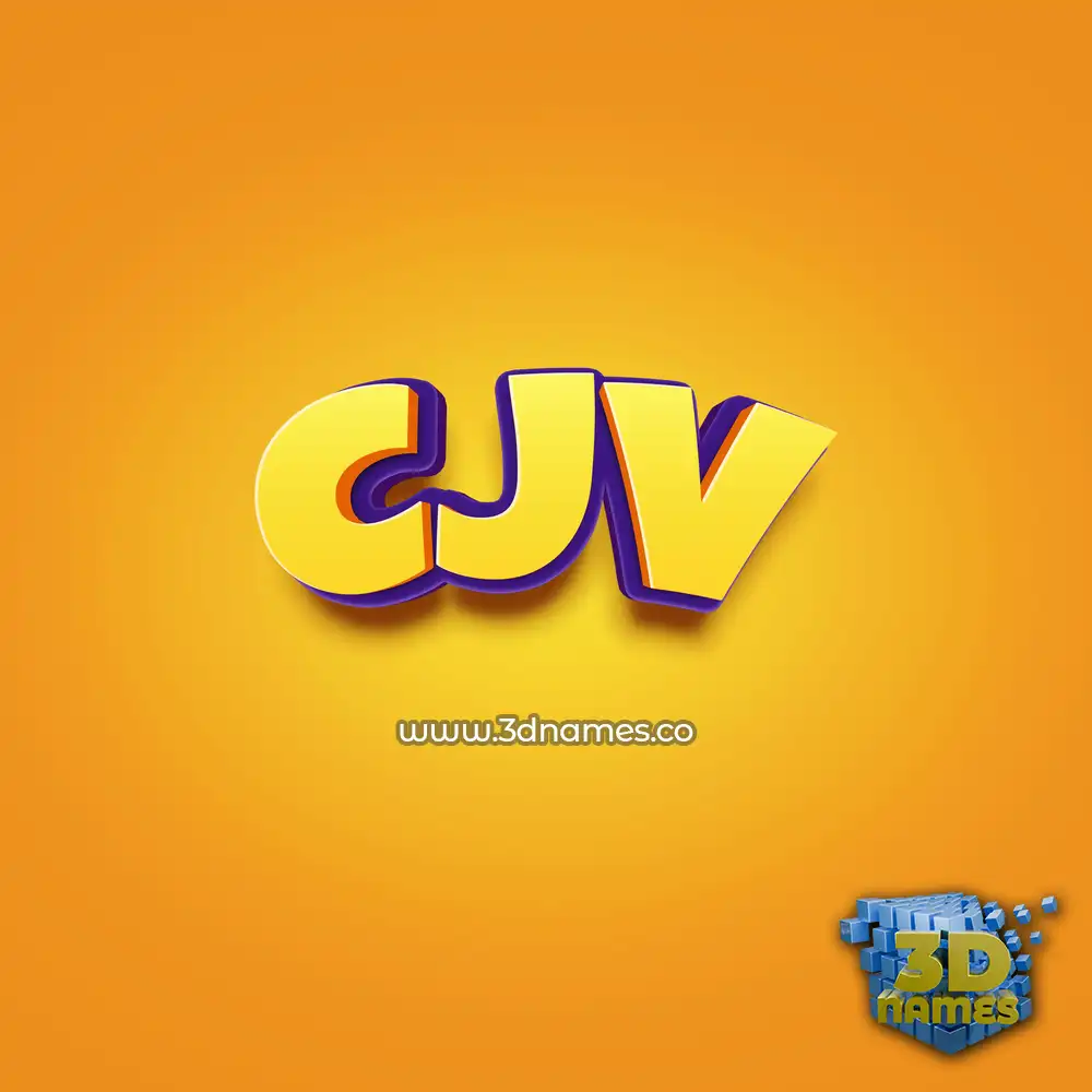 cjv in Orange Toon style - 3D name wallpaper