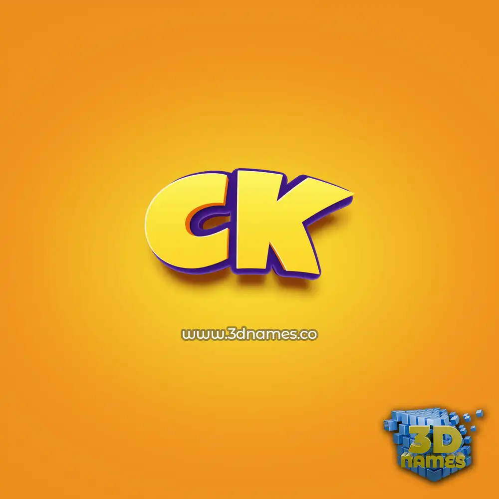 ck in Orange Toon style - 3D name wallpaper