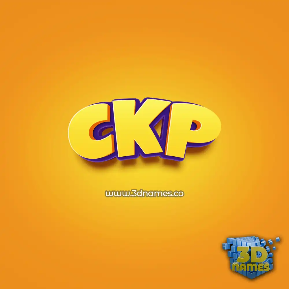 ckp in Orange Toon style - 3D name wallpaper
