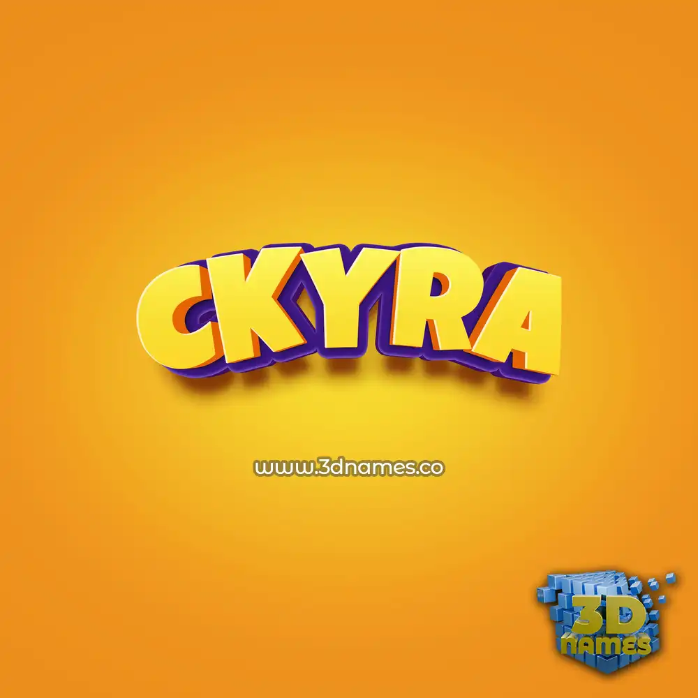 ckyra in Orange Toon style - 3D name wallpaper