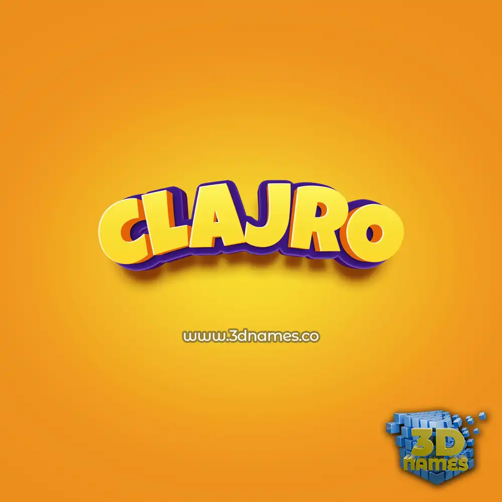 clajro in Orange Toon style - 3D name wallpaper