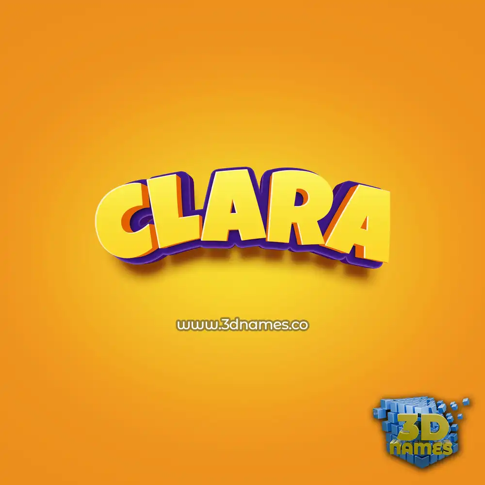 clara in Orange Toon style - 3D name wallpaper