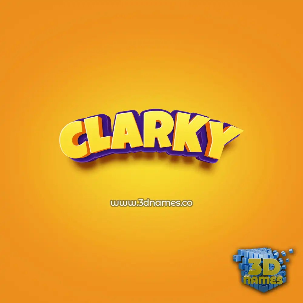 clarky in Orange Toon style - 3D name wallpaper
