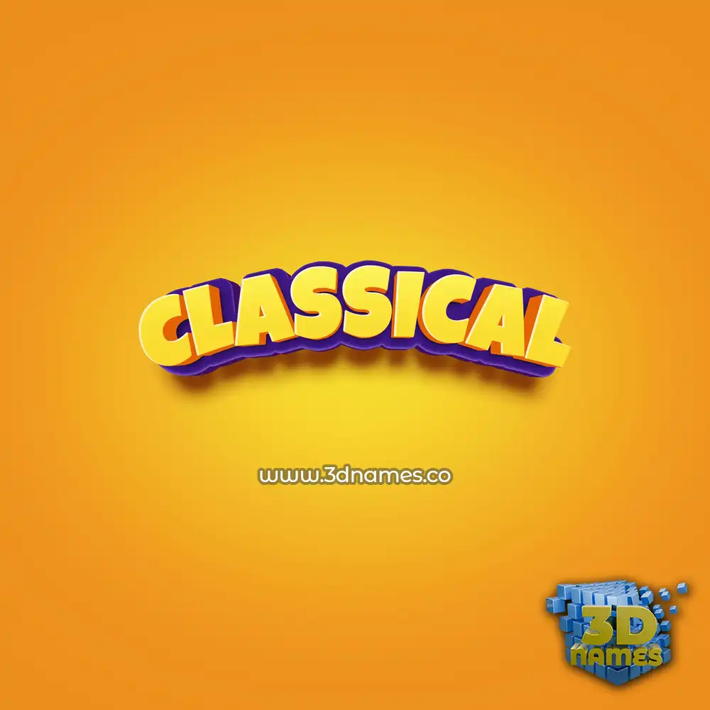 classical in Orange Toon style - 3D name wallpaper