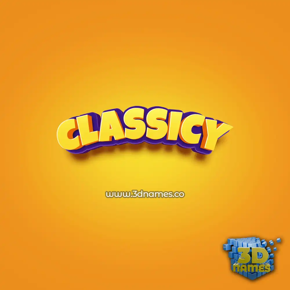 classicy in Orange Toon style - 3D name wallpaper