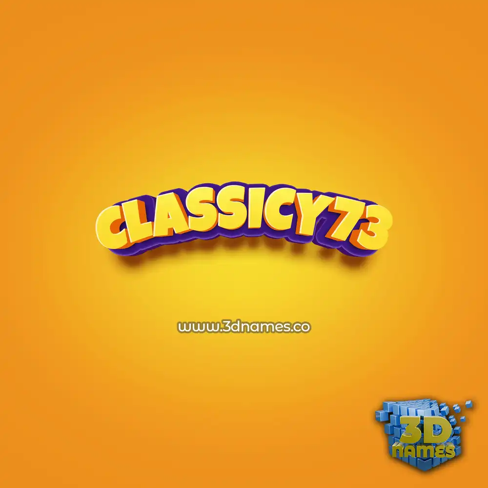 classicy73 in Orange Toon style - 3D name wallpaper