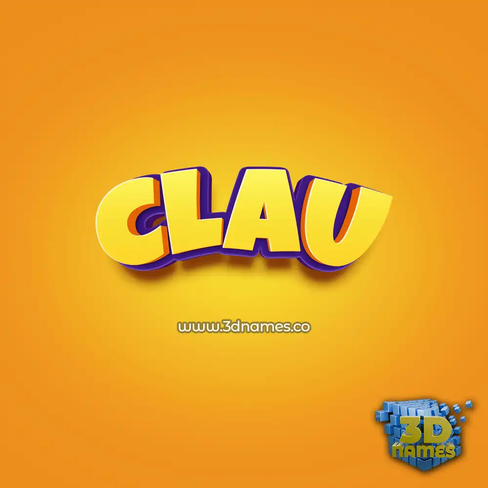 clau in Orange Toon style - 3D name wallpaper