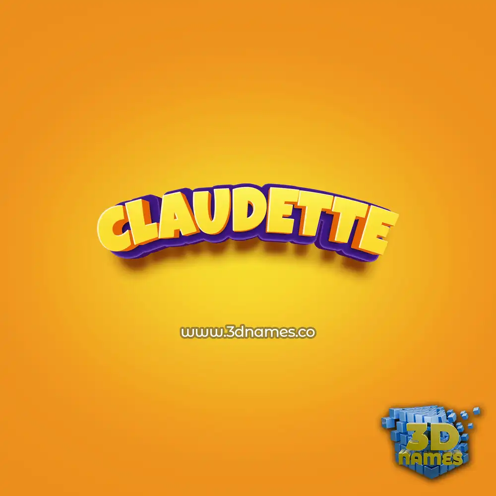 claudette in Orange Toon style - 3D name wallpaper