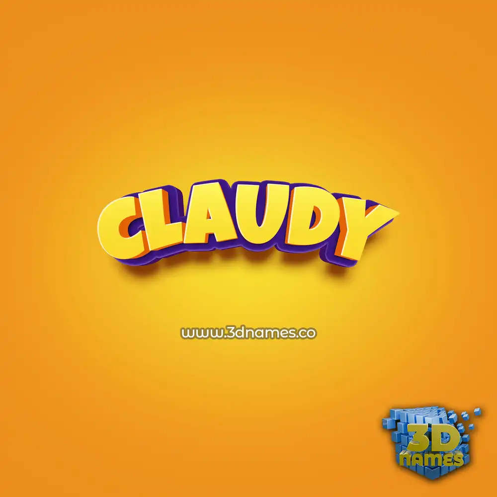 claudy in Orange Toon style - 3D name wallpaper
