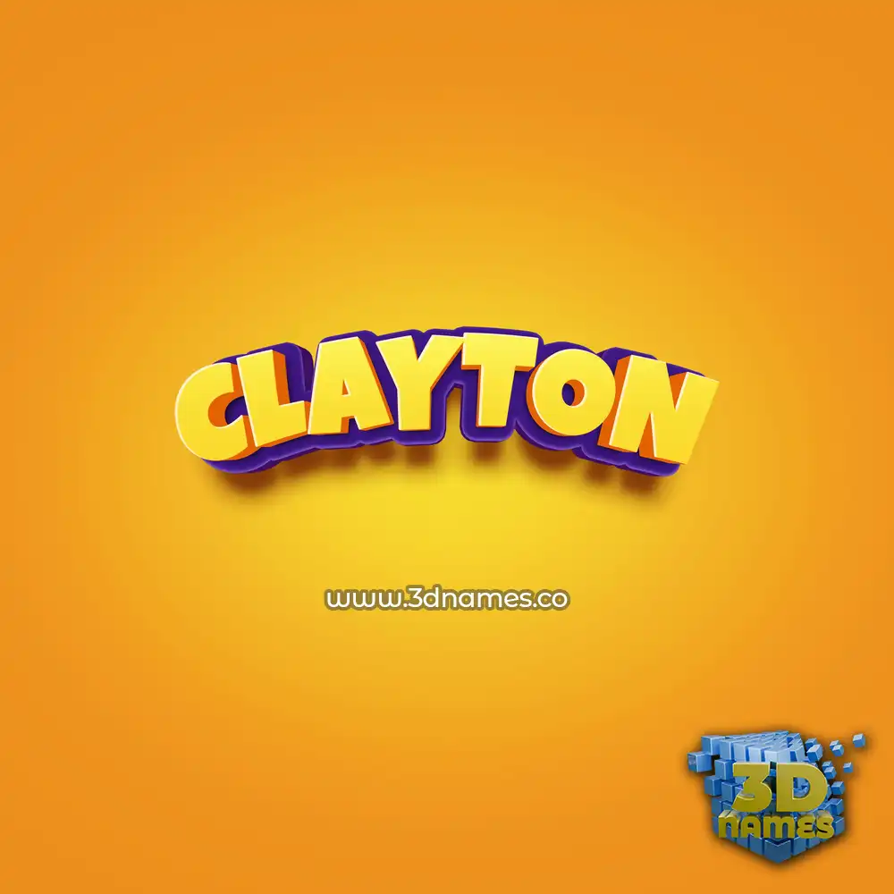 clayton in Orange Toon style - 3D name wallpaper