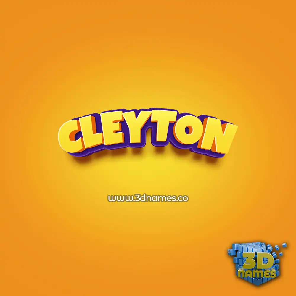 cleyton in Orange Toon style - 3D name wallpaper