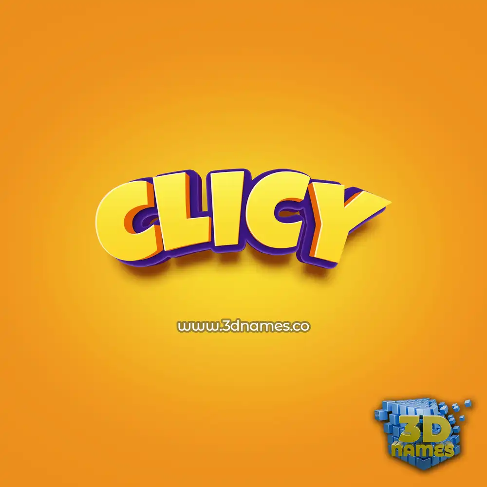 clicy in Orange Toon style - 3D name wallpaper