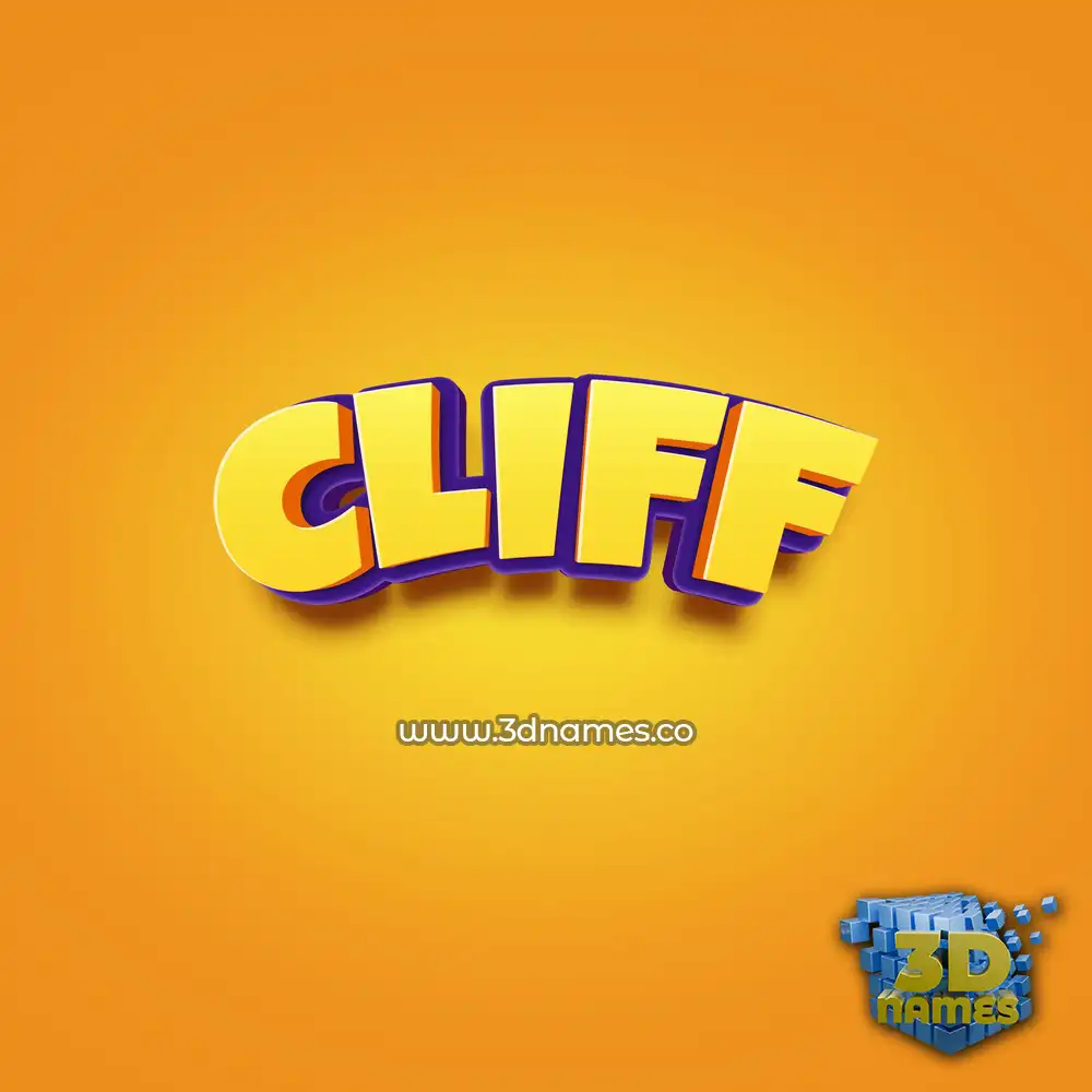 cliff in Orange Toon style - 3D name wallpaper