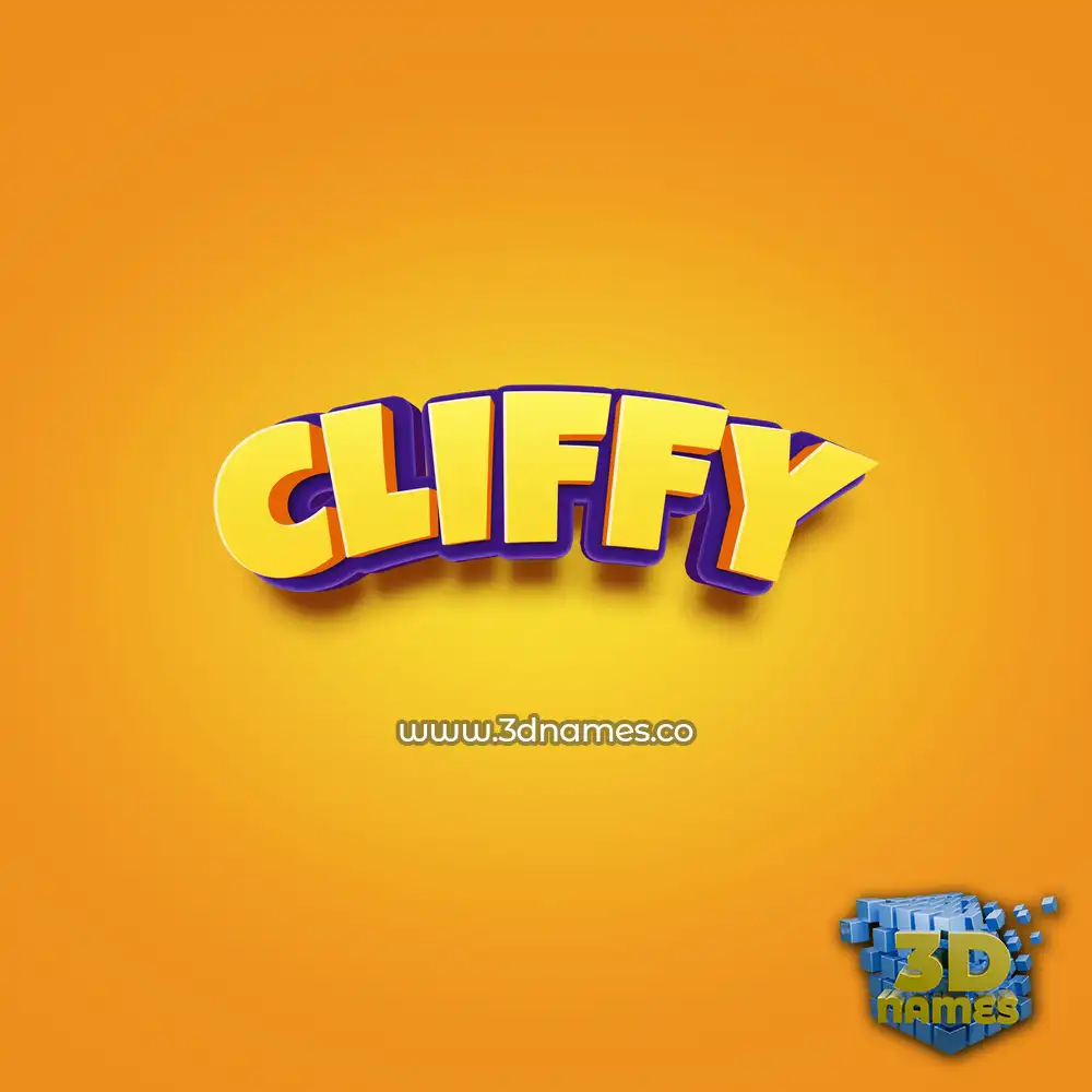 cliffy in Orange Toon style - 3D name wallpaper
