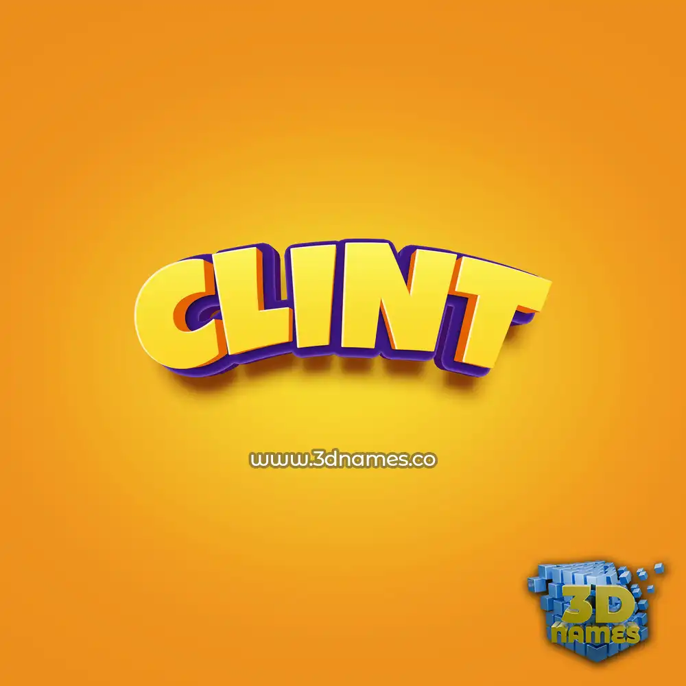clint in Orange Toon style - 3D name wallpaper