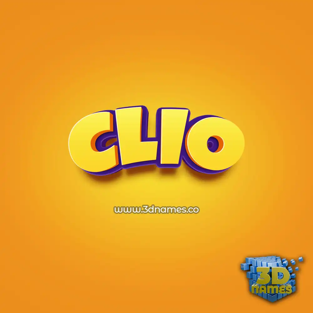 clio in Orange Toon style - 3D name wallpaper