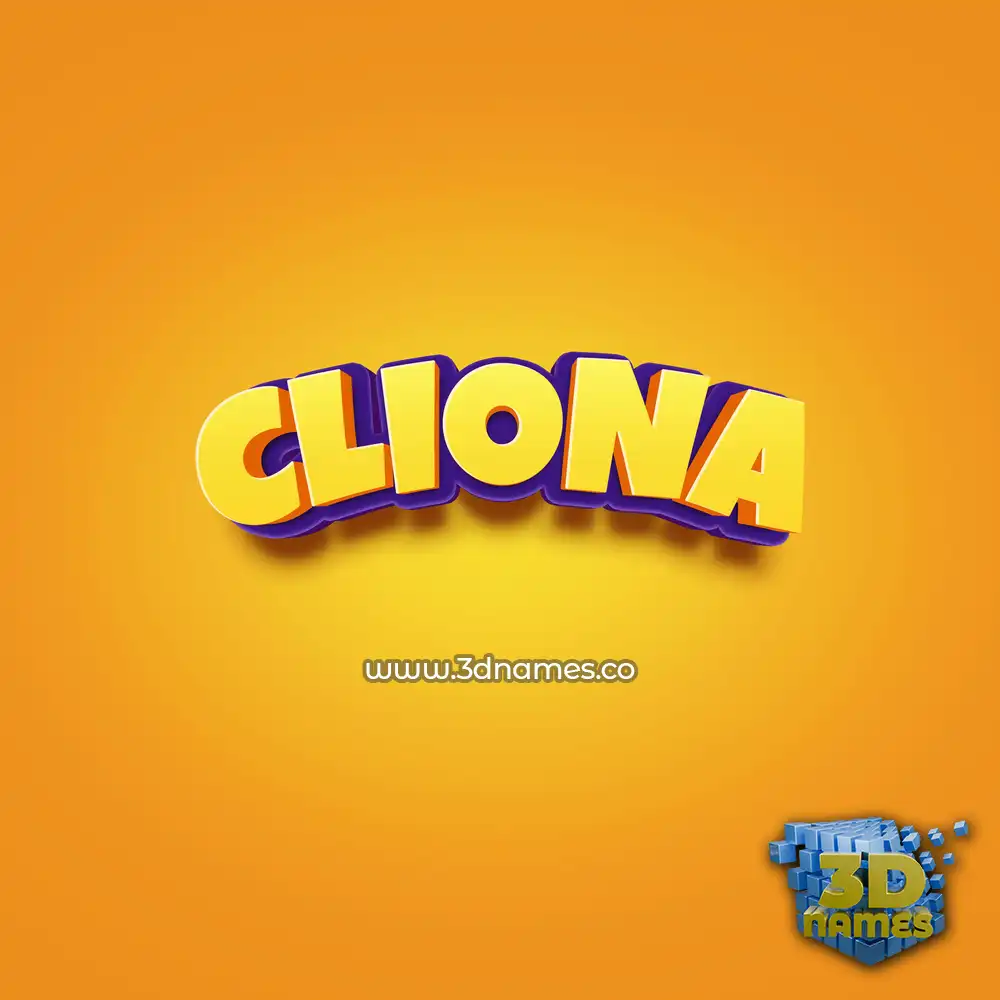 cliona in Orange Toon style - 3D name wallpaper