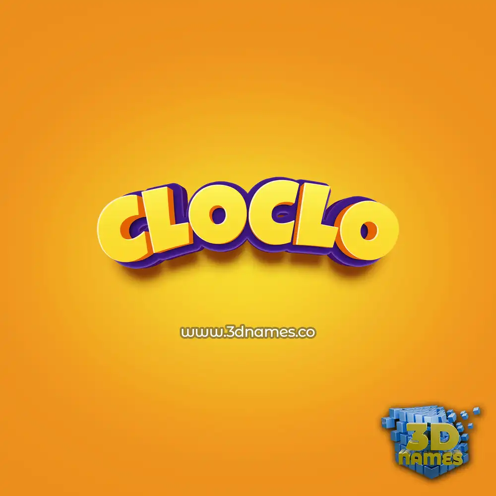 cloclo in Orange Toon style - 3D name wallpaper