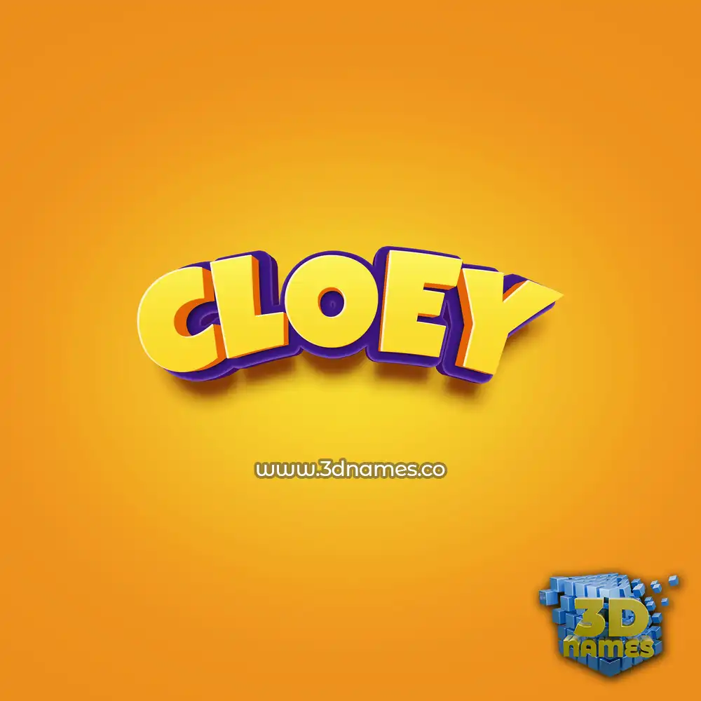 cloey in Orange Toon style - 3D name wallpaper