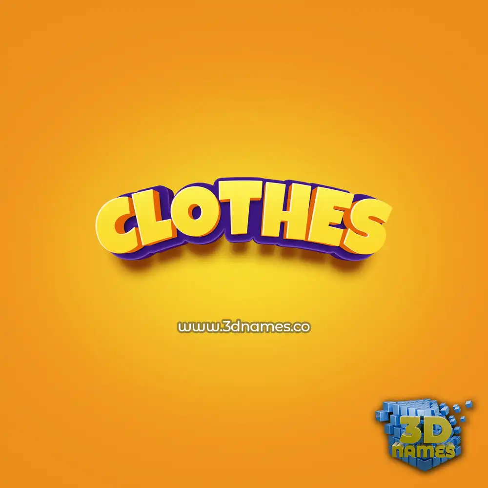clothes in Orange Toon style - 3D name wallpaper
