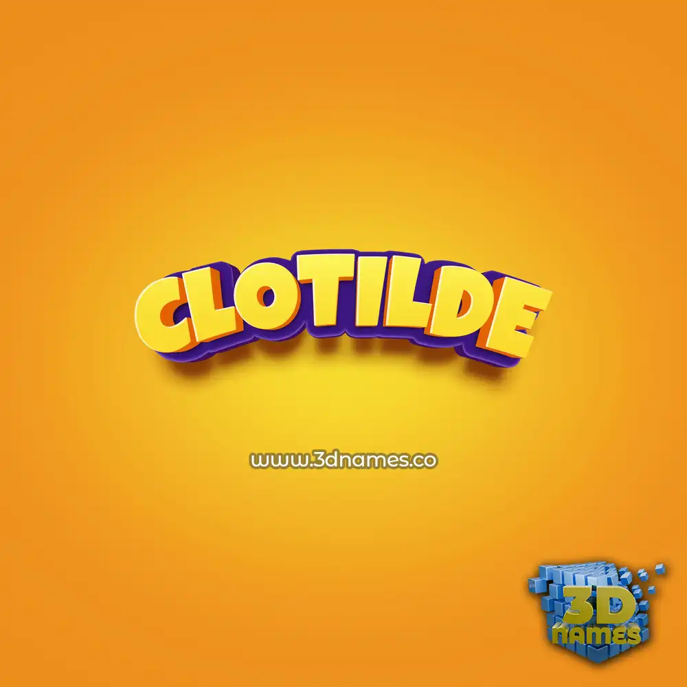 clotilde in Orange Toon style - 3D name wallpaper