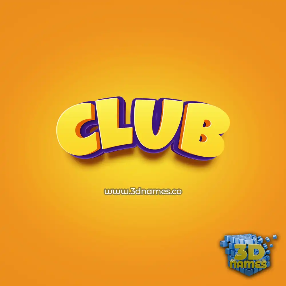 club in Orange Toon style - 3D name wallpaper