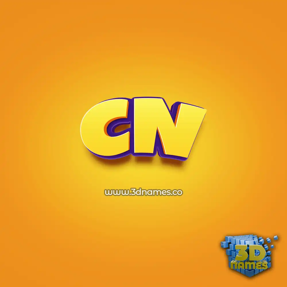 cn in Orange Toon style - 3D name wallpaper