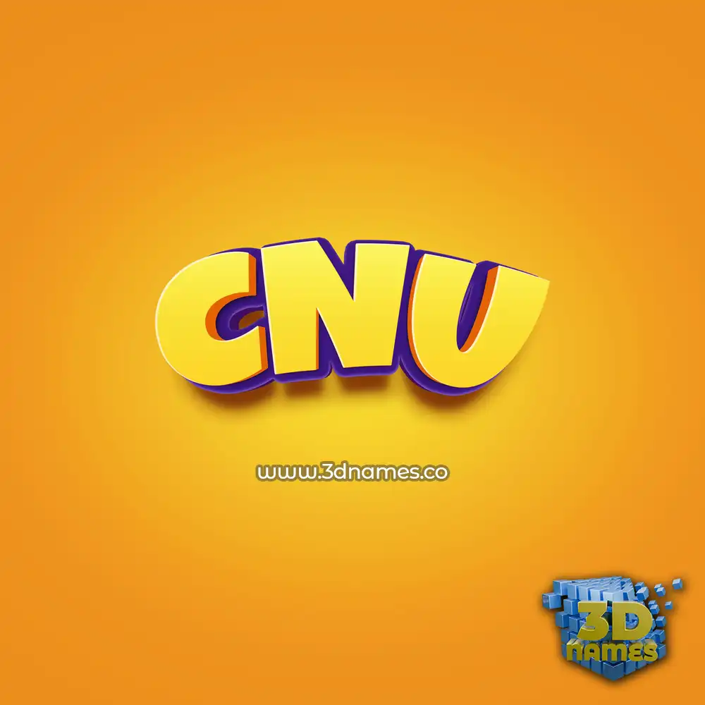 cnu in Orange Toon style - 3D name wallpaper