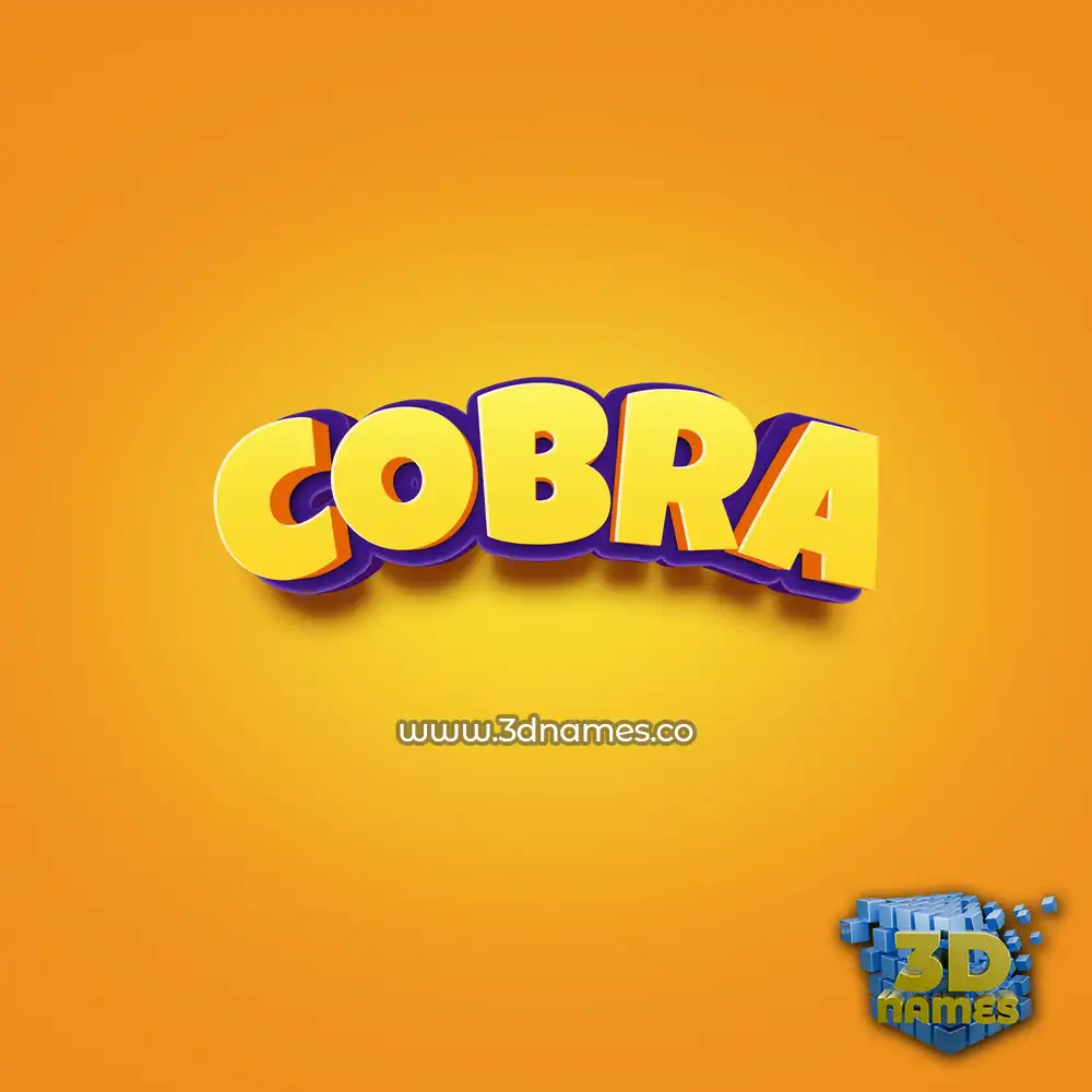 cobra in Orange Toon style - 3D name wallpaper