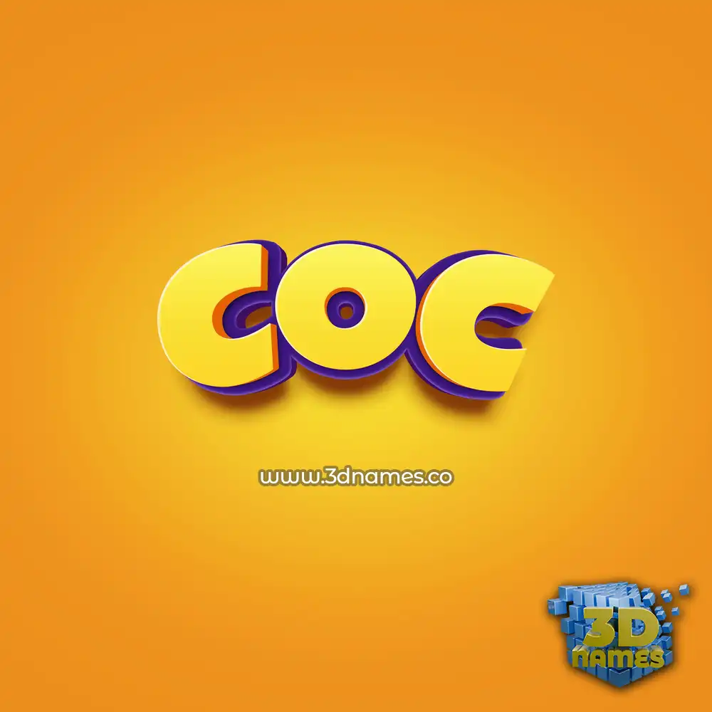 coc in Orange Toon style - 3D name wallpaper