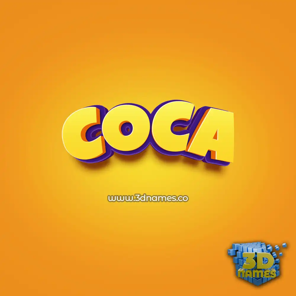 coca in Orange Toon style - 3D name wallpaper