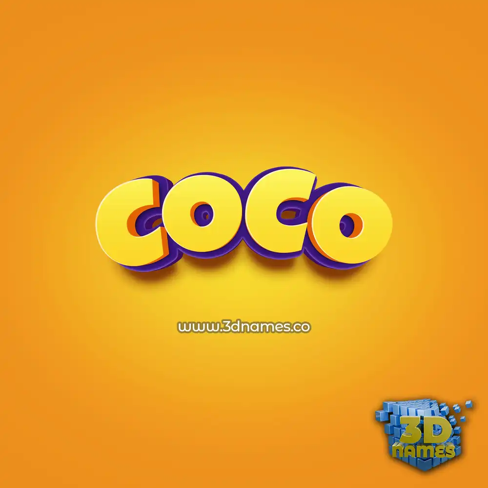 coco in Orange Toon style - 3D name wallpaper