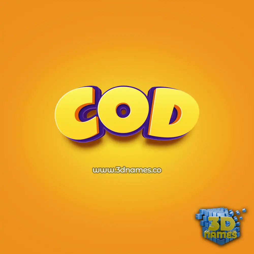 cod in Orange Toon style - 3D name wallpaper