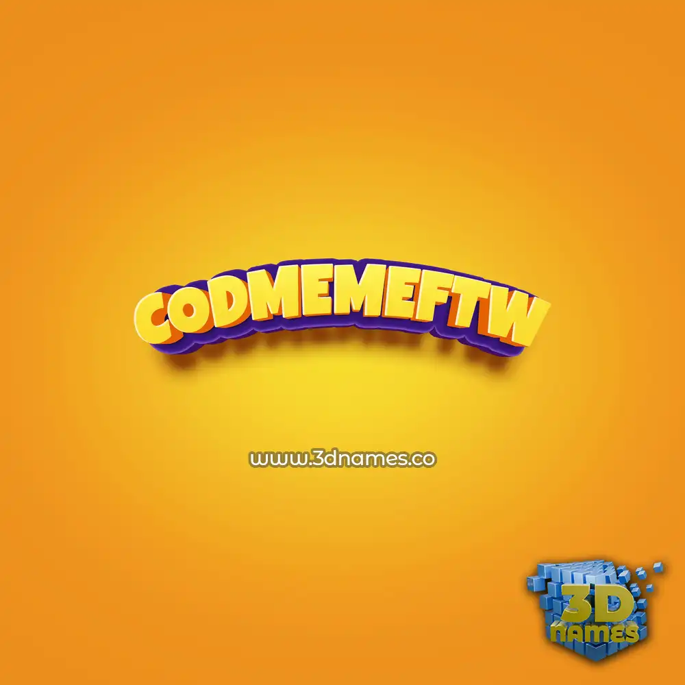 codmemeftw in Orange Toon style - 3D name wallpaper