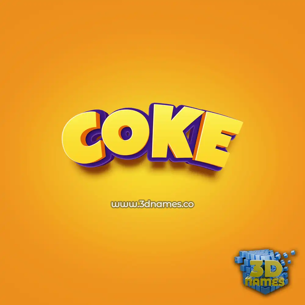 coke in Orange Toon style - 3D name wallpaper