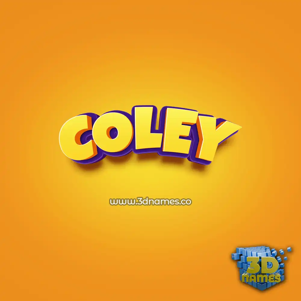 coley in Orange Toon style - 3D name wallpaper