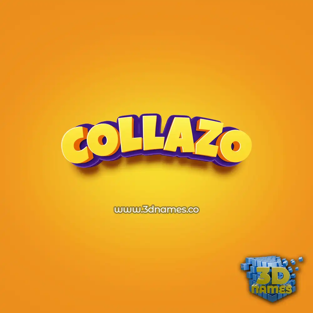 collazo in Orange Toon style - 3D name wallpaper