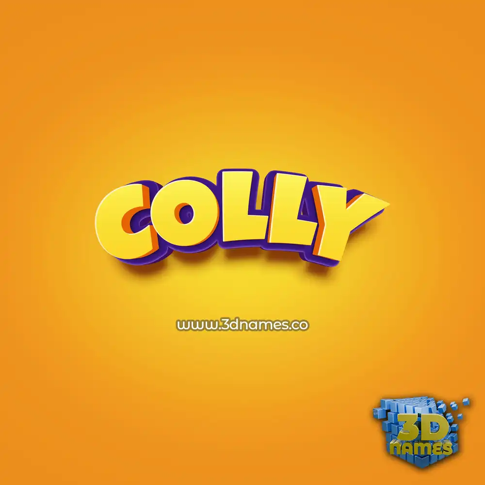 colly in Orange Toon style - 3D name wallpaper