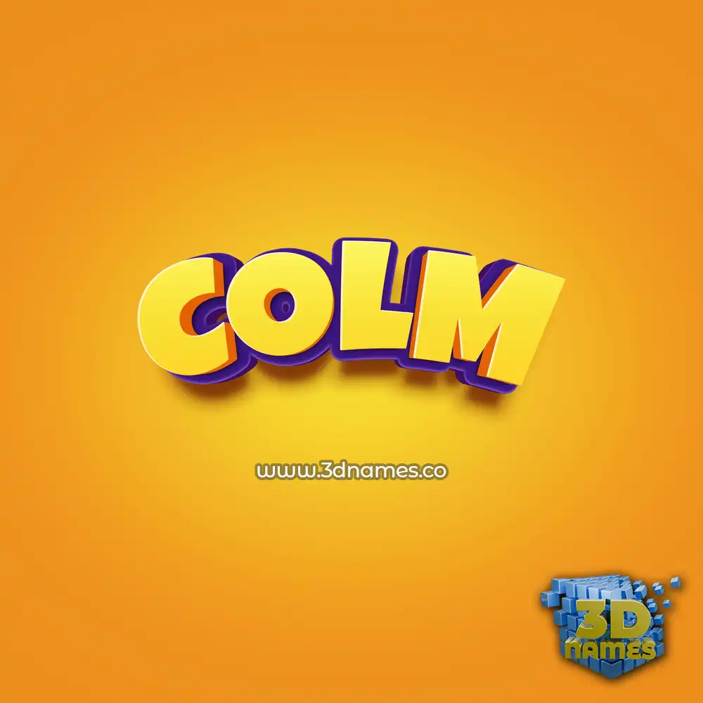 colm in Orange Toon style - 3D name wallpaper