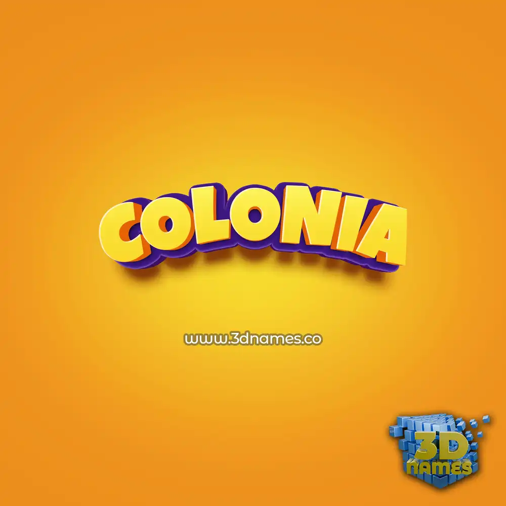 colonia in Orange Toon style - 3D name wallpaper