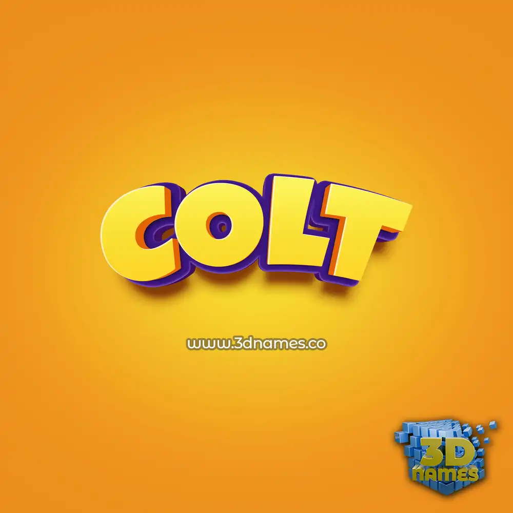 colt in Orange Toon style - 3D name wallpaper