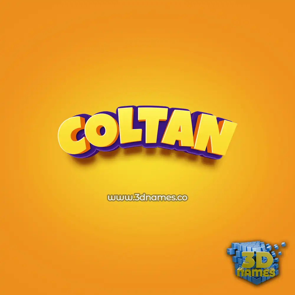 coltan in Orange Toon style - 3D name wallpaper
