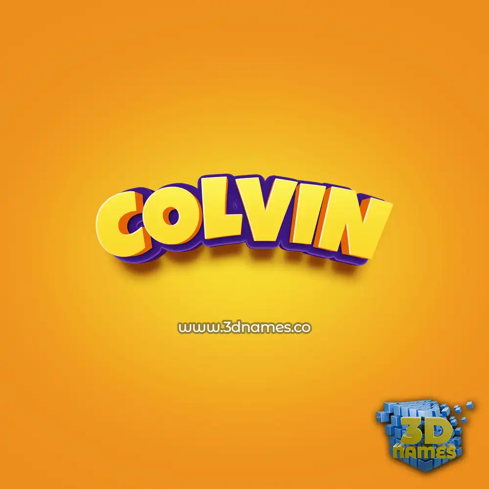colvin in Orange Toon style - 3D name wallpaper