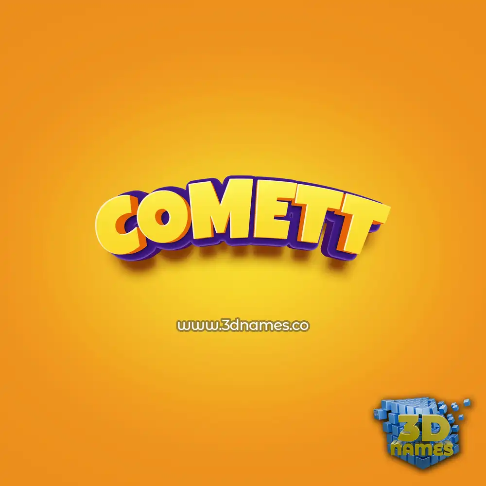 comett in Orange Toon style - 3D name wallpaper