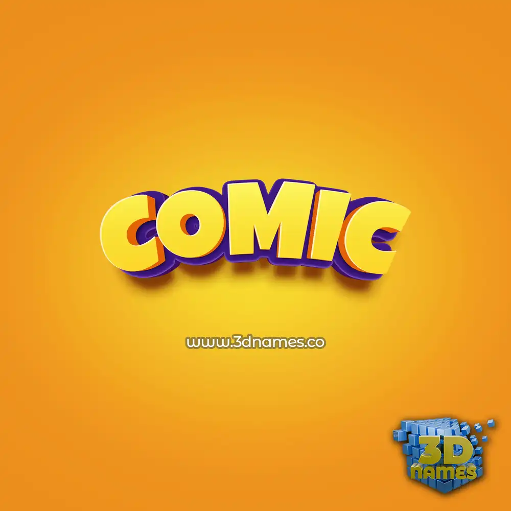 comic in Orange Toon style - 3D name wallpaper